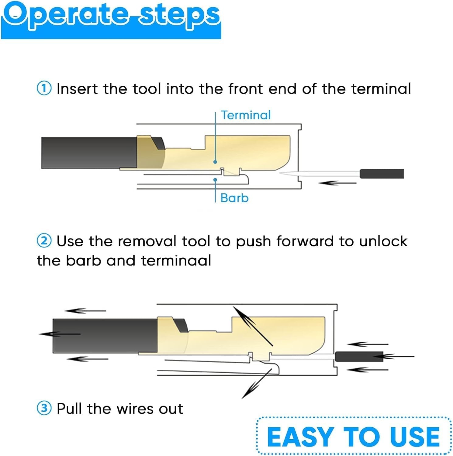 Terminal Pin Removal Tool Kit 82 Pcs Depinning Electrical Connector Pin Extra...