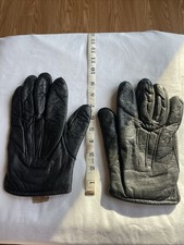Vintage Stetson Leather Gloves Black Size 10 Fur Lined