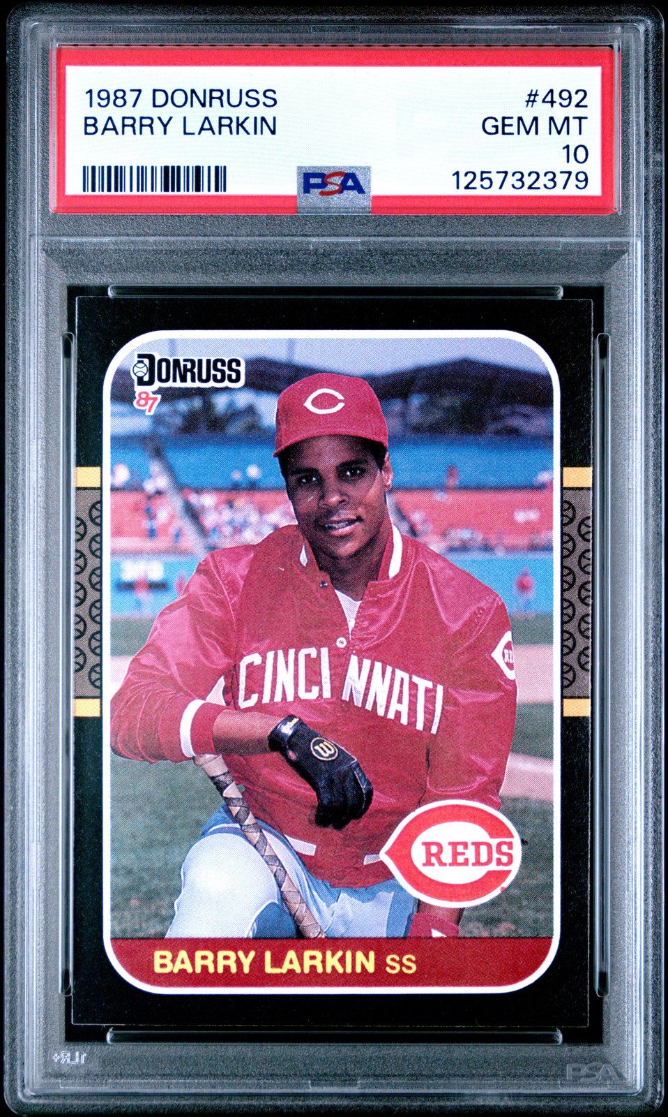 1987 DONRUSS #492 BARRY LARKIN ROOKIE RC PSA 10