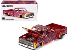 Mini GT KHMG127 1/64 Chevrolet Silverado Dually Pickup Truck "On Fire