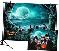 7X5FT Halloween Backdrop Photography Background Horror Moon Night Scary