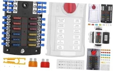12 Volt Fuse Block, Waterproof Boat Fuse Panel with LED Warning Indicator Damp