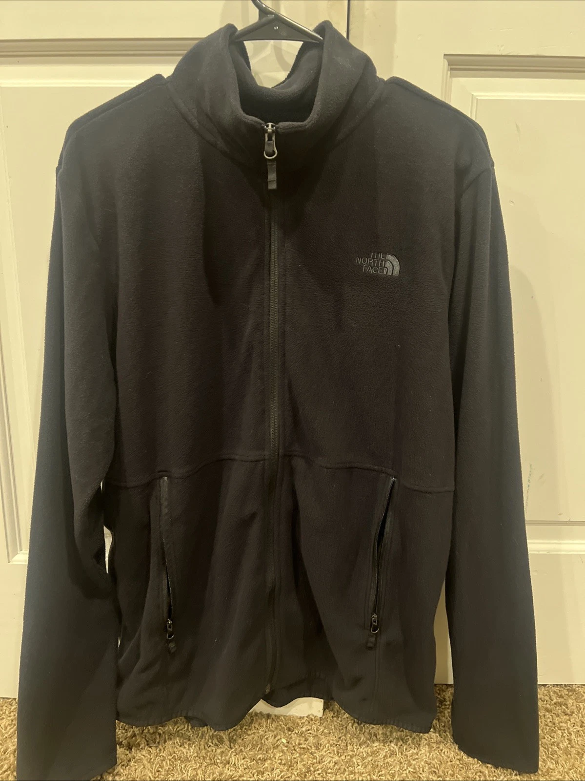 The North Face Fleece Zip Up Jacket Sz Large Black Men Layers Gorpcore Hike Ski