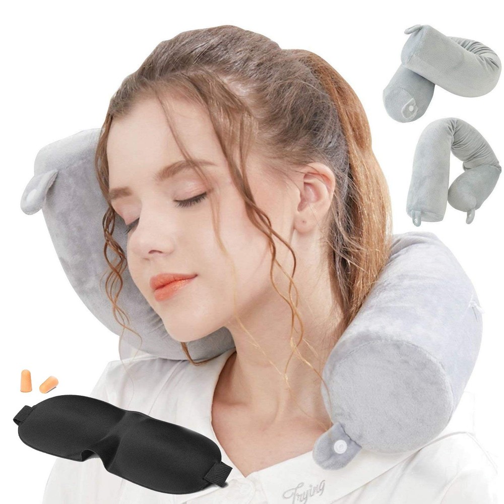 Travel Pillow Neck Pillows Travel Essentials Traveling on Airplane Twist Memo...