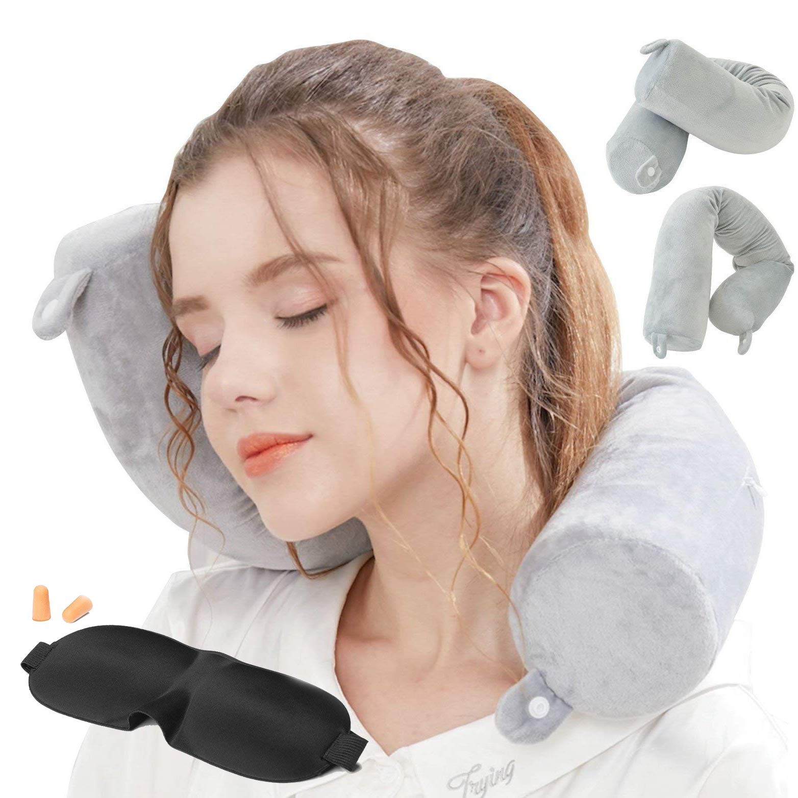 Travel Pillow Neck Pillows Travel Essentials Traveling on Airplane Twist Memo...-image