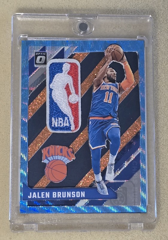 Jalen Brunson Custom Art NBA Logoman Patch Card #/1 New York Knicks One Of One