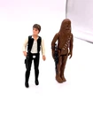 Vintage Star Wars Figures - Han Solo (Big Head) and Chewbacca - 1977 (Complete)