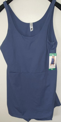 ELLE SPORT Women's Blue Athletic Skort XL Inner Shorts Pockets Shelf Bra