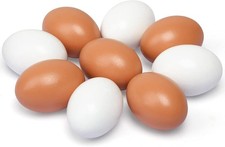 SallyFashion Wooden Fake Eggs, 9 Pieces 2 Colors Egg Wood Eggs for...