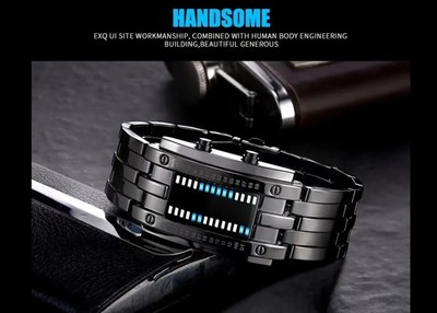 Very Unique Self Winding Didgital Men s Watch Black