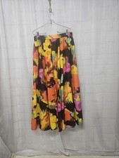 Moon Orchid Skirt Goth Grunge Whimsigoth Maxi Orange Black Floral 14/16