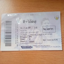 Ticket : 2008/2009 17/1/2009 Premier WBA v Middlesbrough FC
