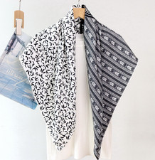 Pure 14 Momme Twill Silk Square Bandanna Scarf Shawl 88X88cm swallow Print Wrap