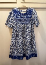 Fundamentals Blue Paisley Cotton Muu Muu Midi Dress SizeL  Retro-Inspired