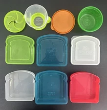 Handy Housewares Plastic Sandwich Holder Container - Great for Lunch Boxes 