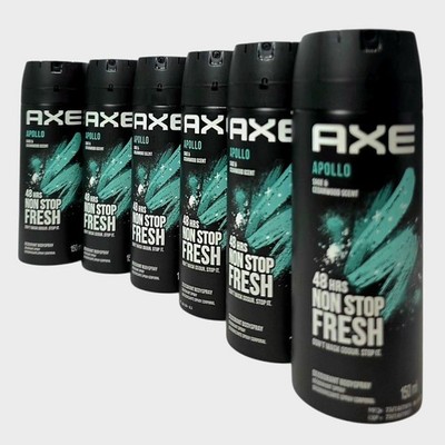  6 Pack Axe Apollo Deodorant Body spray Men Body Spray 150ml. Free Shipping