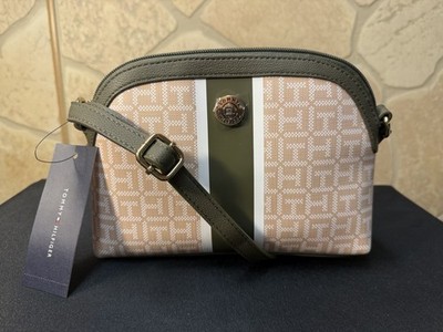 Tommy Hilfiger Crossbody Bag Olive Green & Cream with Adjustable Strap NWT