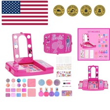 Barbie Beauty Vanity Set with Light-Up Mirror, Includes Lip Gloss, Eye Shadow...