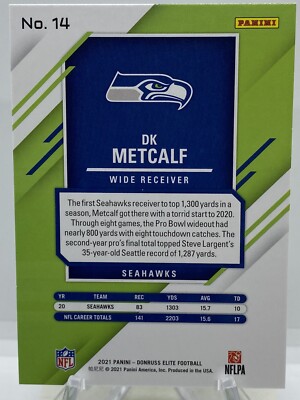 2021 Panini Donruss Elite Football Holo DK Metcalf #14 Settle