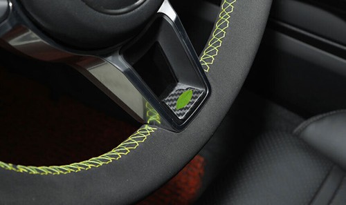 For Porsche Cayenne 2018-2023 ABS Carbon Fiber Steering Wheel Decor Cover Trim - Picture 6 of 9