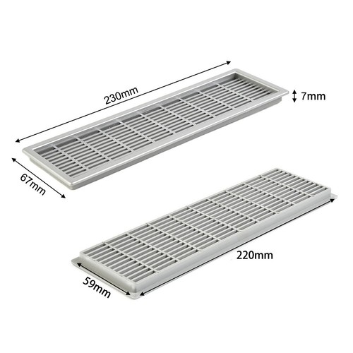 Bathroom Doors Ventilation Grille Cover Air Vent Plastic Silver / Black - Picture 7 of 31