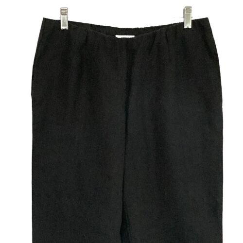 J. Jill Love Linen Black Lagenlook Linen Wide Leg Cropped Pull-On Pants Sz S - Picture 3 of 11