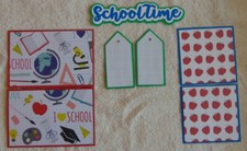 2369 SCHOOL TIME PREMADE SCRAPBOOK PAGE MAT SET JUNK JOURNAL EPHEMERA- TONYA