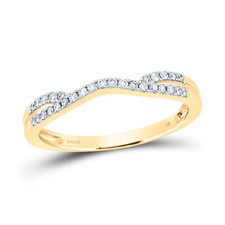 14kt Yellow Gold Womens Round Diamond Contour Enhancer Wedding Band Ring 1/