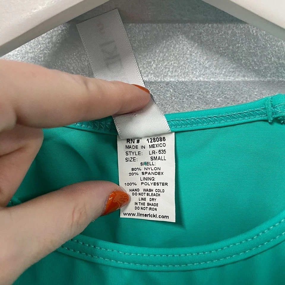 Camisa de Natación Lime Ricki Rash Guard Para Mujer S Verde Turquesa Rayas Top Compresión Foto 3 de 4