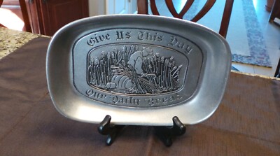 Vintage Wilton Columbia PA - Give Us This Day Our Daily Bread - Pewter Tray