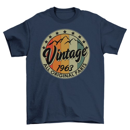 Vintage Mountain 1963-2023 60th Anniversary T-shirt - Funny Retro Design, Unisex - Picture 3 of 36