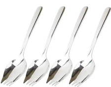 ☆● WoW Silver Sporks 4 Pack Spork Stainless Steel Metal Spork Everyday Household