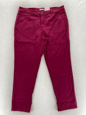 Croft & Barrow Pants Women's Plus 18 Tapered Leg Red Stretch Mid Rise Casual NWT