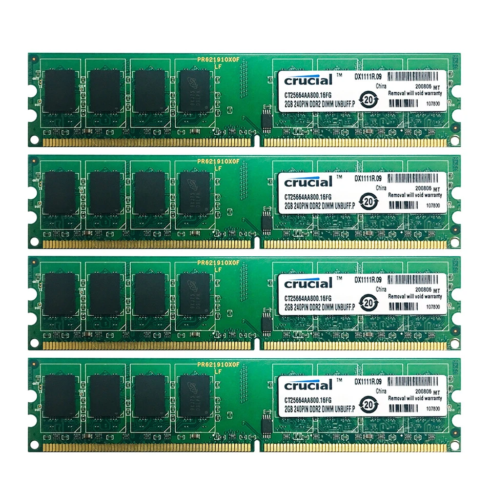 Crucial 20GB 16GB 8GB 4GB 2GB DDR2 800MHz PC2-6400U intel Desktop Memory LOT WU - Image 3 of 4