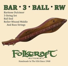 Folkcraft  Mountain Dulcimer String Set, Baritone, Ball Ends .016" .026"RW .034