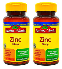 Nature Made Zinc, 30mg Dietary Supplement - 100 Tablets - 2-PACK 