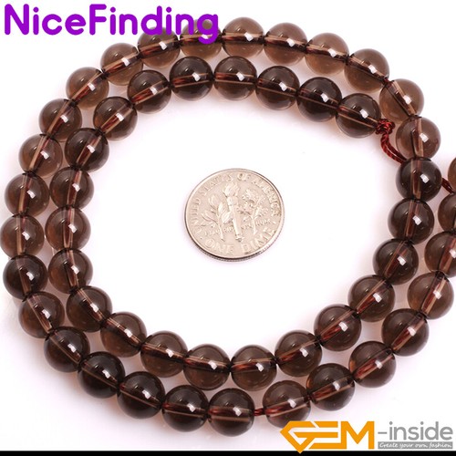 AAA Natural Brown Smoky Quartz Round Gemstone Loose Beads For Jewelry Making 15" - Picture 20 of 29