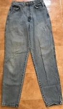 Vintage USA Chic High Waist Mom Straight Leg 100% Cotton Blue Jeans Women's 11 T