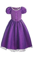 NIP ReliBeauty Girls Princess Purple Lace Up Costume Dress up Repunzel Size 8-10