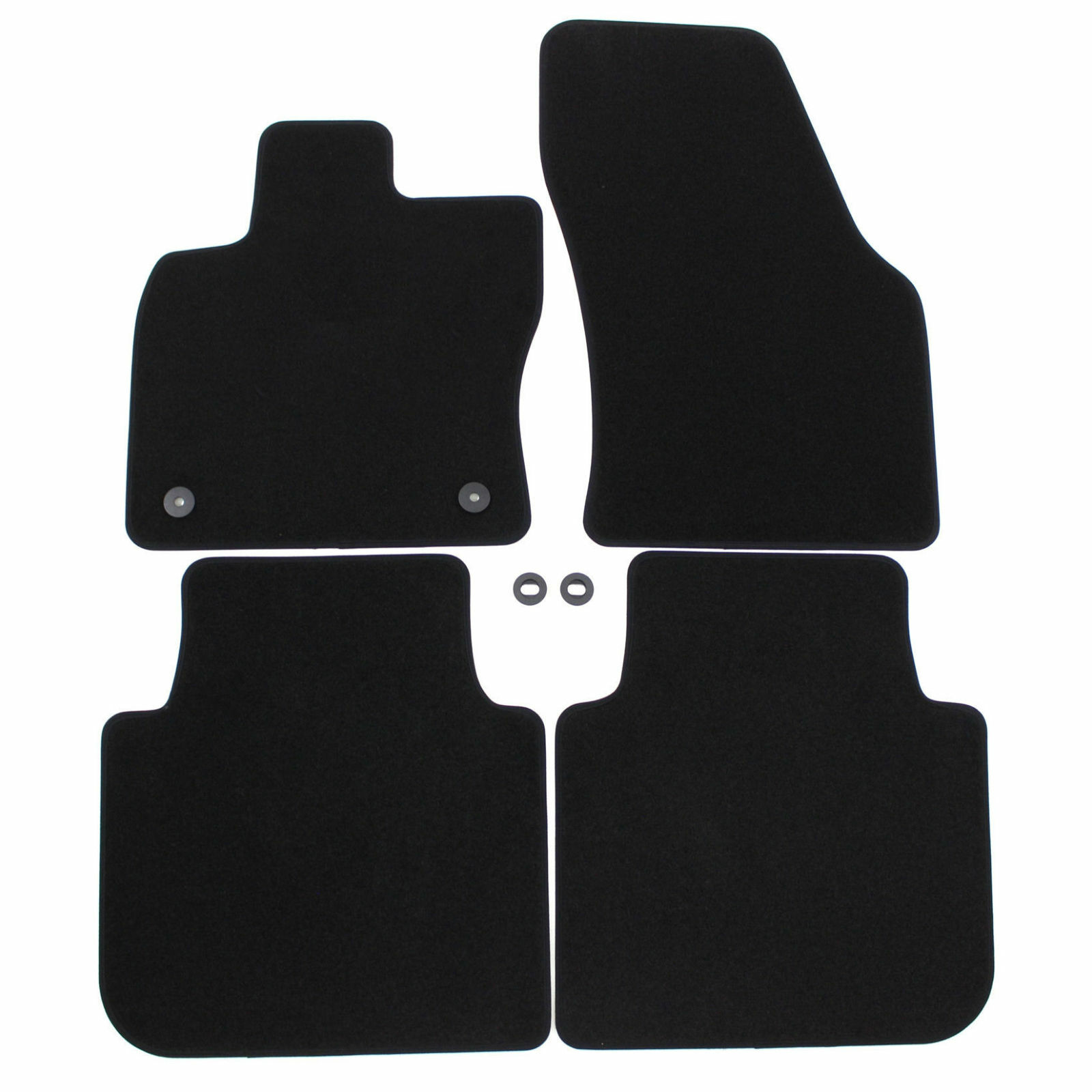 Tapis de sol en velours noir pour Skoda Kodiaq 2016-2023 4 pièces