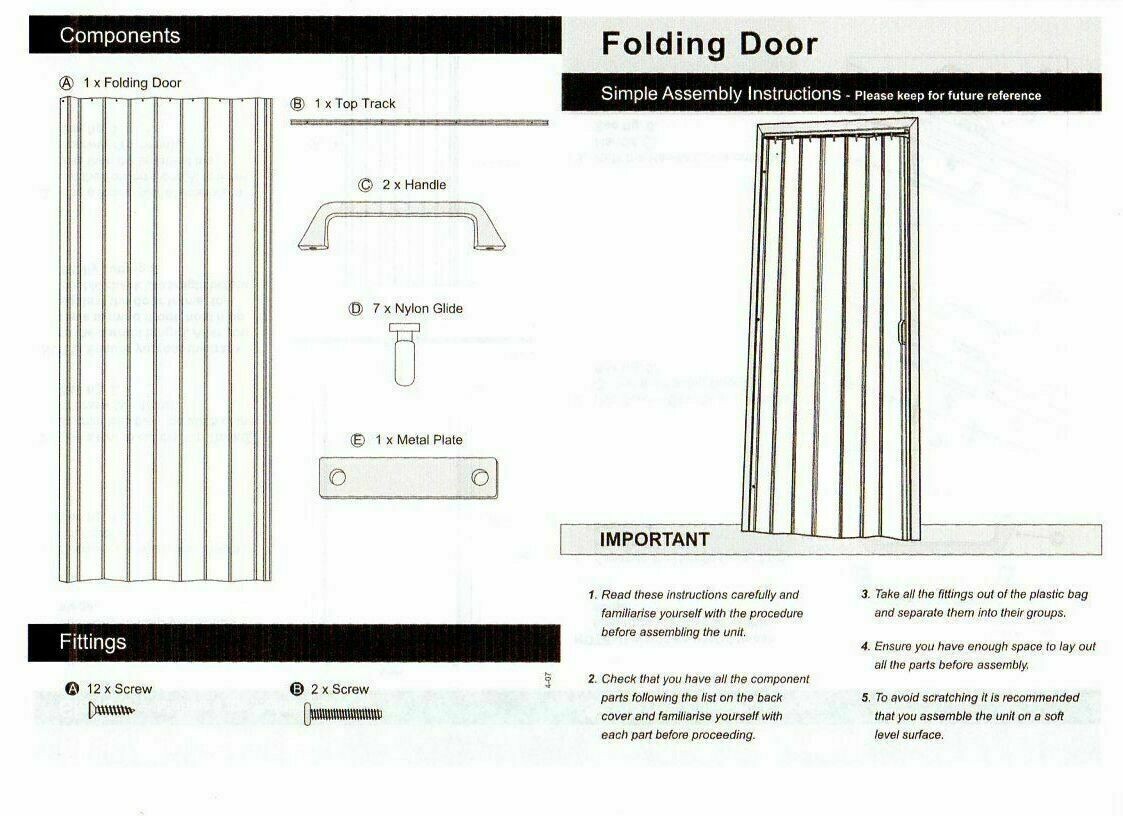 Folding Bi Fold Door White Oak Effect PVC Internal Concertina Door mm