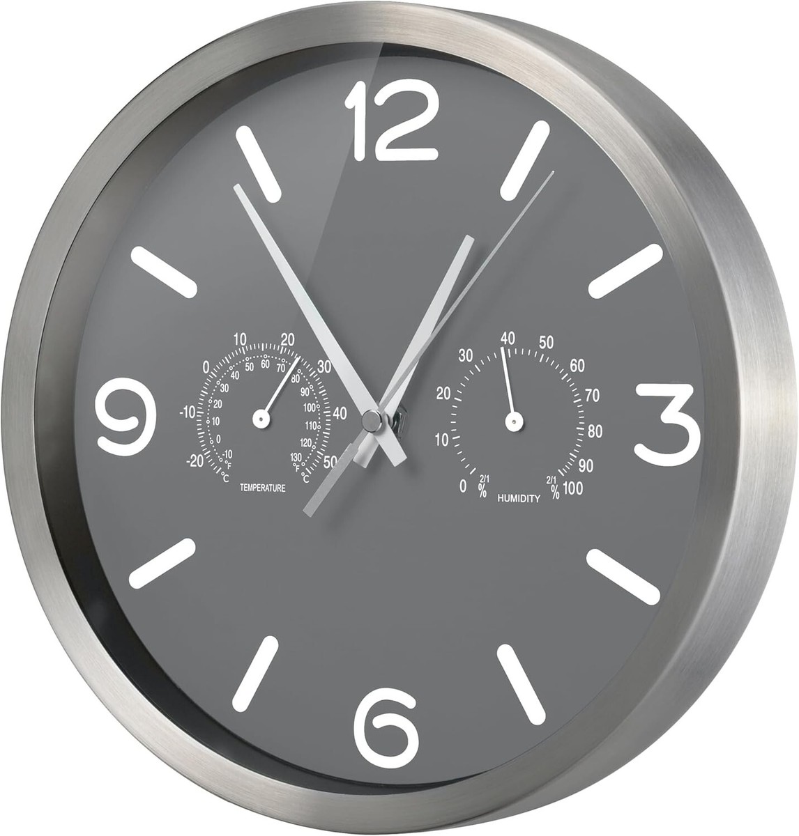 Bresser 25cm Radio Clock Thermometer Humidity Noiseless NO