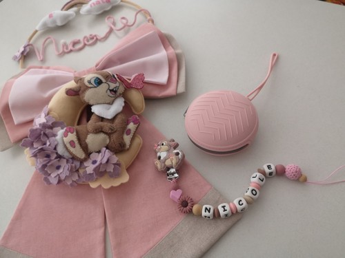 FIOCCO NASCITA IN TESSUTO, PANNOLENCI E TRICOTIN FATTO A MANO PERSONALIZZABILE - Foto 10 di 13