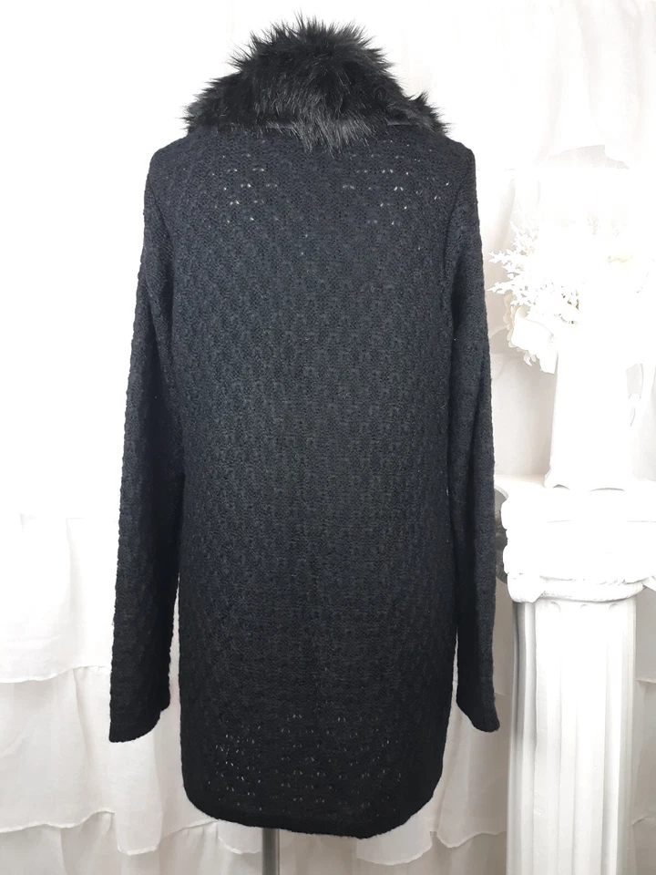 Я джинсы на Buffalo черный кардиган свитер искусственного меха воротник размер маленький новый с Ярлыками $85 - Изображение 4 из 4