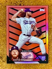 2023 Topps Update Series Orange Black Stripes Dustin May US326 Los Angeles