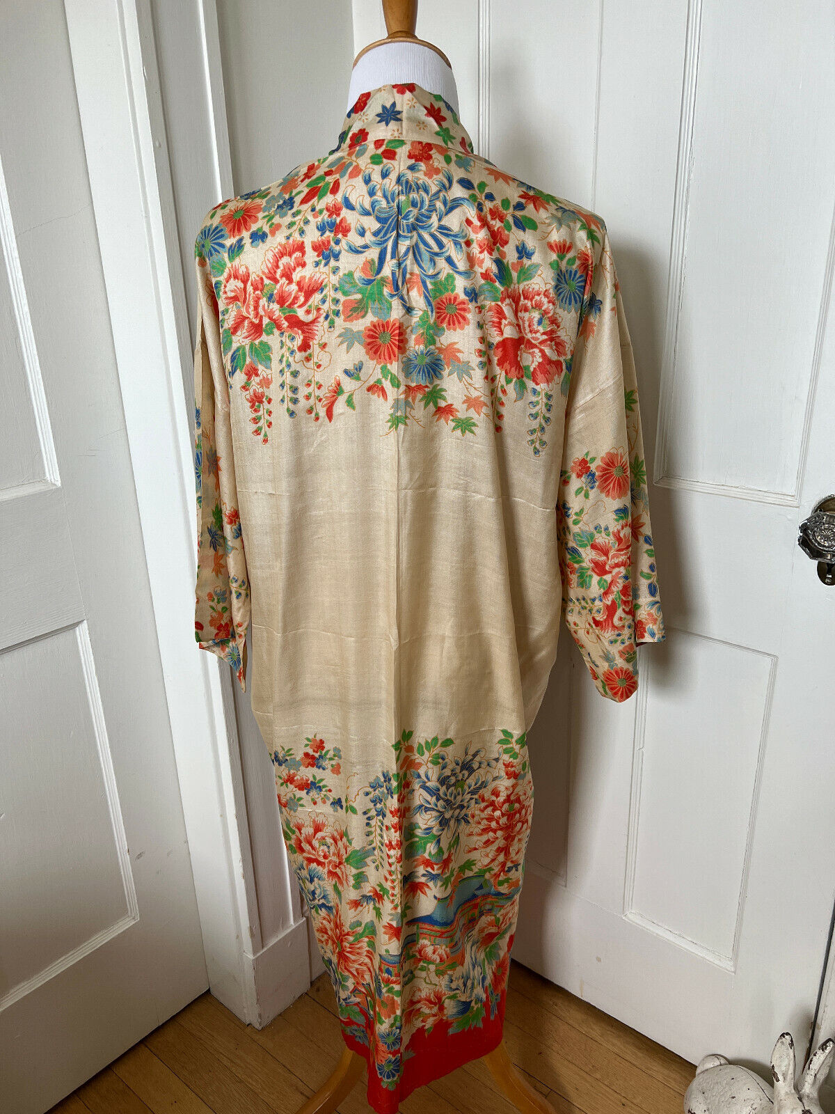 Antique Japanese tissue silk pongee robe, 1920's - image 4