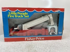 Vintage Fisher Price Little People Fire Truck Set 0346 New In Box