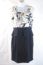 Vintage Tahari Arthur S. Levine Black / White Women Sleeveless Dress Size 6