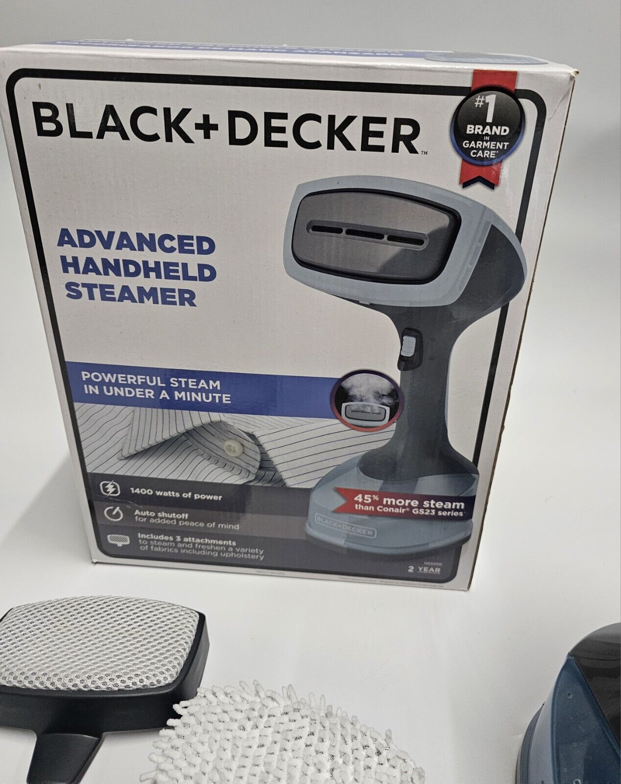 Black+decker Advanced Handheld Steamer Gray/Blue HGS200