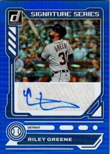 2023 Donruss #SS-RG Riley Greene Signature Series Blue #/99